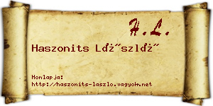 Haszonits László névjegykártya